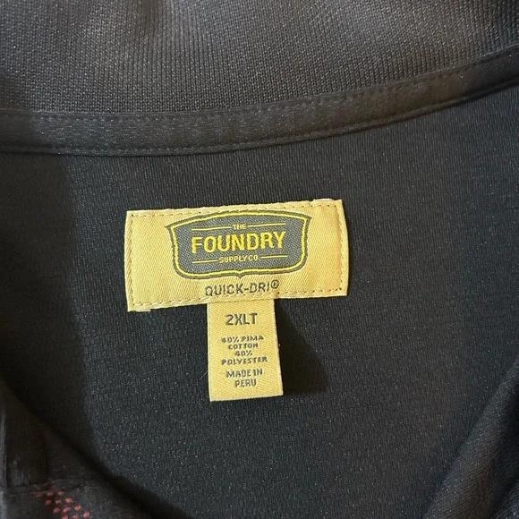 The Foundry Supply Co. Black, White Men's Polo Size 2XLT - Picture 4 of 8